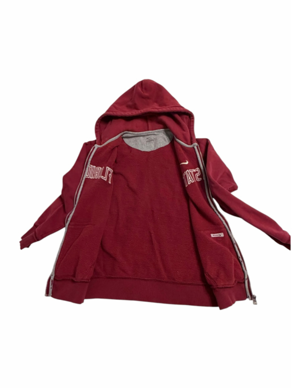 Women's Nike Florida State Full Zip Hoodie Red Beige Size M - Picture 4 of 10